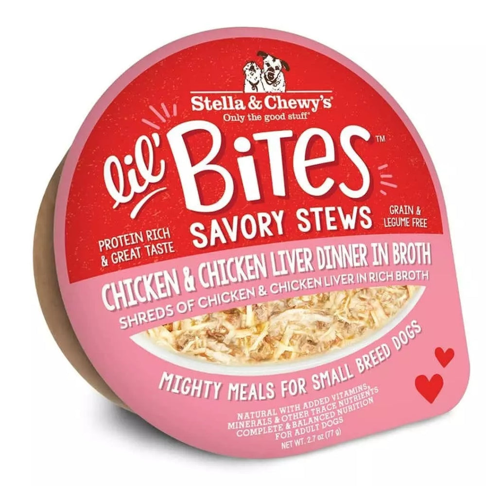 Stella & Chewy's Dog Lil Bites Savory Stews Wet Food Chicken & Chicken Liver Dinner in Broth