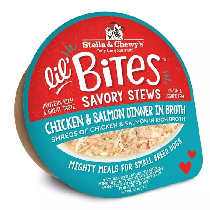 Stella & Chewy's Dog Lil Bites Savory Stews Wet Food Chicken & Salmon Dinner in Broth