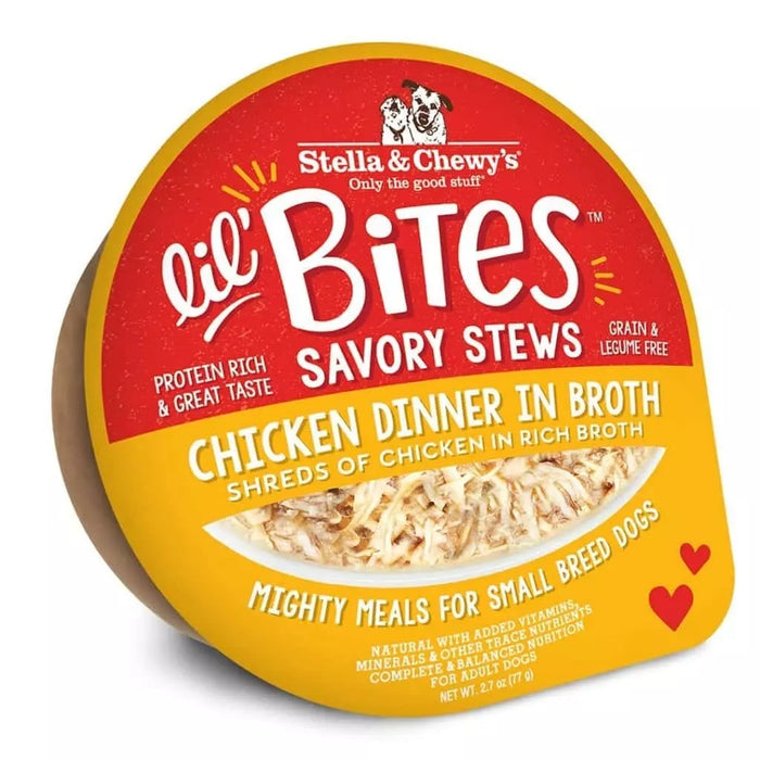 Stella & Chewy's Dog Lil Bites Savory Stews Wet Food Chicken Dinner in Broth