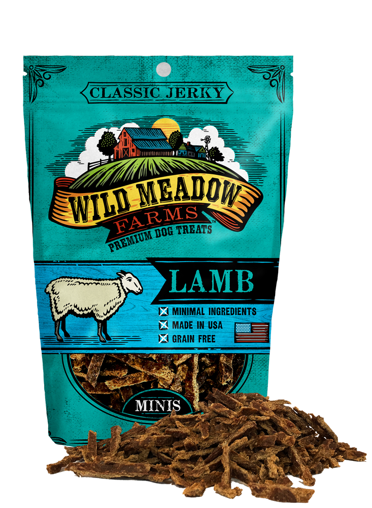 Wild Meadow Farms Dog Jerky Treats Lamb Minis, 4oz