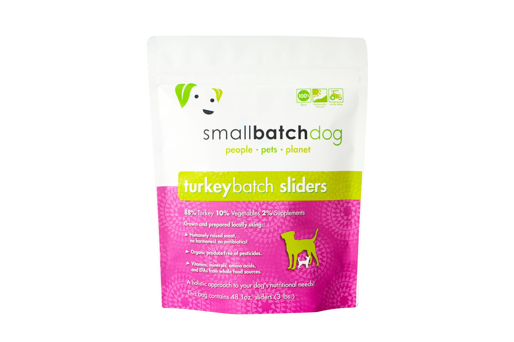 Small Batch Dog Frozen Raw Food Sliders Turkey