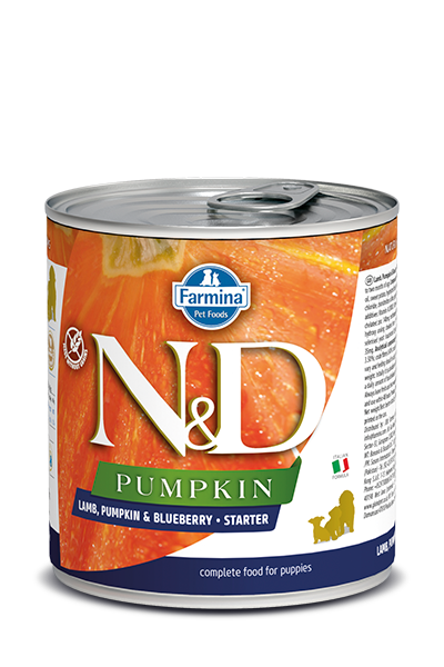 Farmina N&D Pumpkin Grain Free Dog Can Food Lamb & Blueberry Starter Med/Maxi