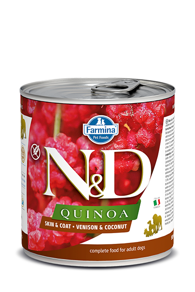 Farmina N&D Quinoa Functional Grain Free Dog Can Food Skin & Coat Venison & Coconut Med/Maxi