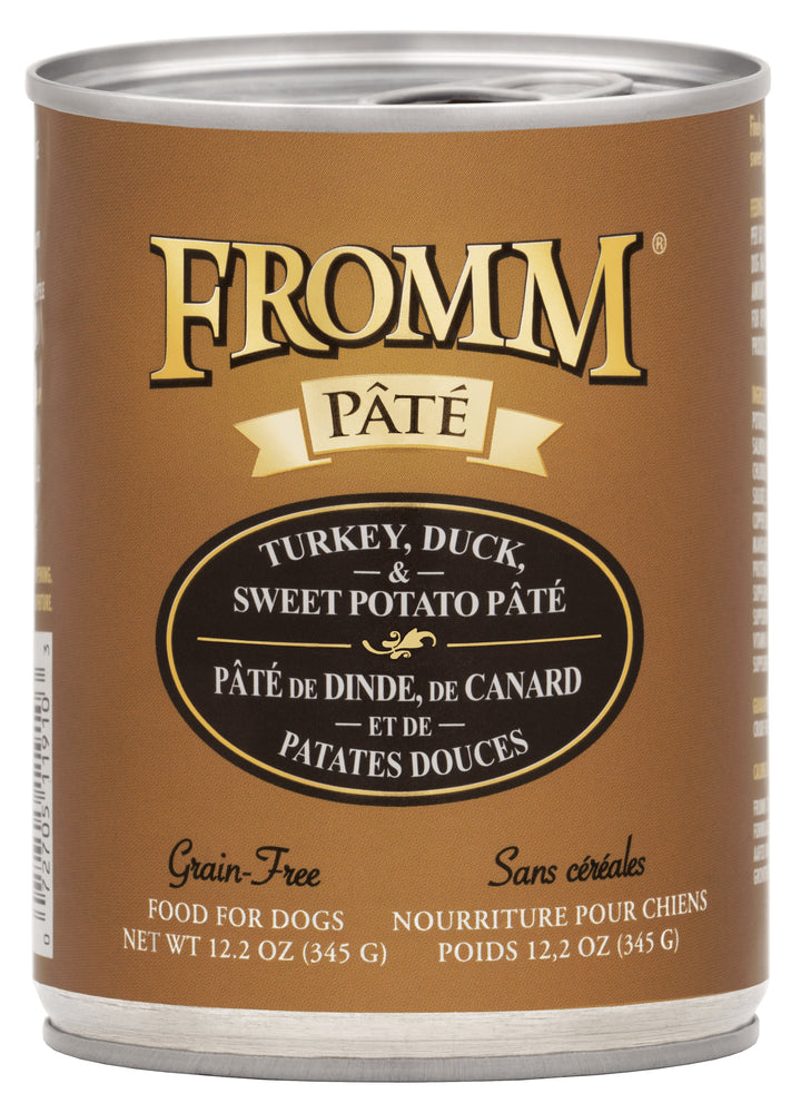 Fromm Grain Free Dog Can Food, Pate Turkey, Duck & Sweet Potato