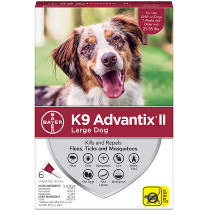 K9 Advantix II Topical Flea Tick Treatment, Large Dog (21lb-55lb