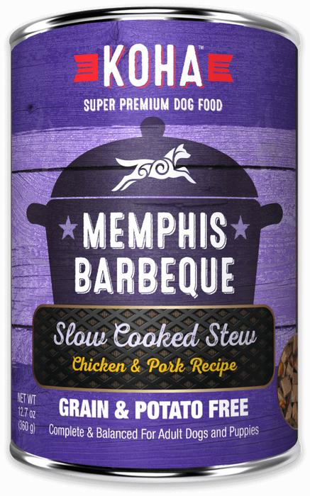Koha Slow Cooked Stew Dog Grain Free Can Food Memphis BBQ