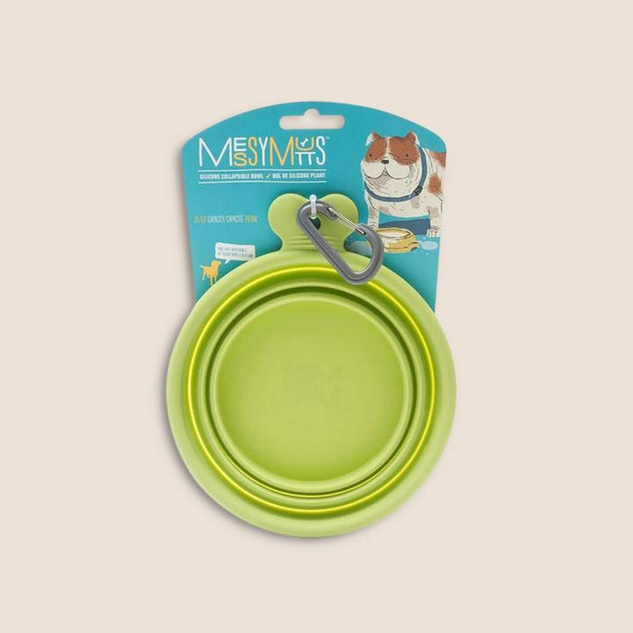 Messy Mutt Dog Collapsible Bowl Green