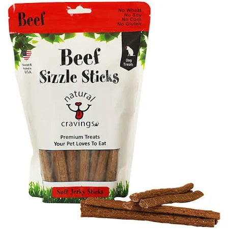 Natural Craving Sizzle Sticks Dog Jerky Treats Beef