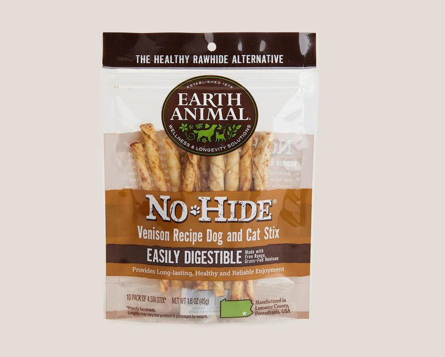 Earth Animal No Hide Dog Chew Venison Sticks