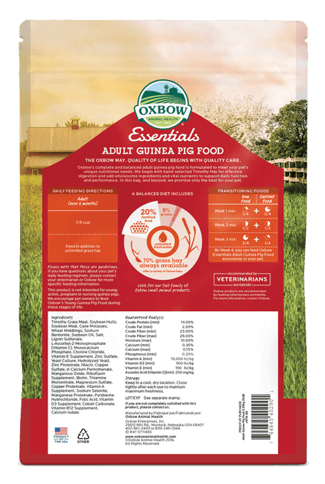 Oxbow Essentials Adult Guinea Pig Food, 5lb