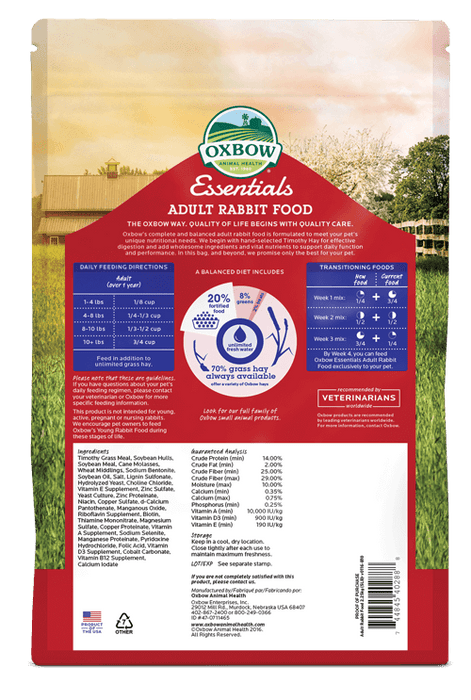 Oxbow Essentials Adult Rabbit Food, 5lb