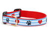 Up Country Dog Collar Pawprint Stripe