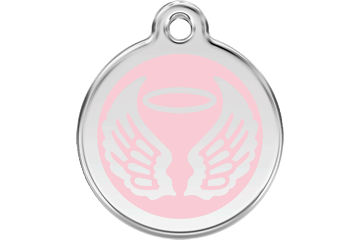 Red Dingo Enamel Pet ID Tag Angel Wings (1AW), Large