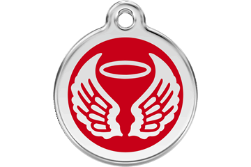 Red Dingo Enamel Pet ID Tag Angel Wings (1AW), Large