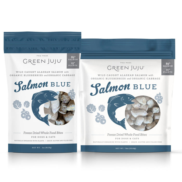 Green Juju Dog Freeze Dried Treats Salmon Blue