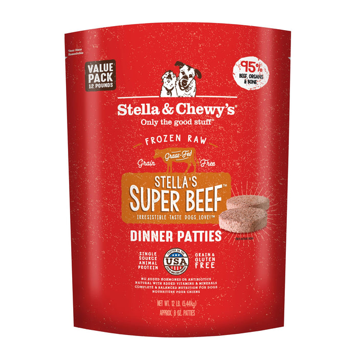 Stella & Chewy's Dog Frozen Raw Food Patties Super Beef