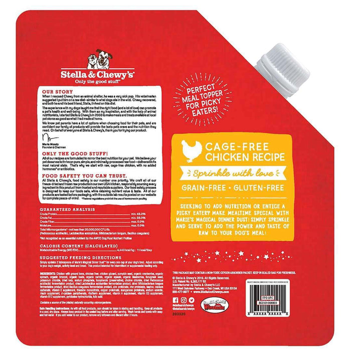 Stella & Chewy's Marie's Magical Dinner Dust Dog Freeze Dried Food Booster Cage-Free Chicken