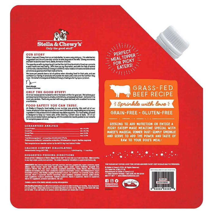 Stella & Chewy's Marie's Magical Dinner Dust Dog Freeze Dried Food Booster Grass-Fed Beef
