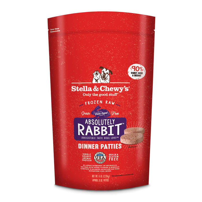 Stella & Chewy's Dog Frozen Raw Food Patties Absolutely Rabbit
