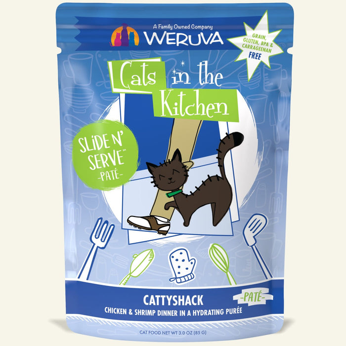 Weruva Cats in the Kitchen Slide N' Serve Pate Grain Free Wet Food Cattyshack Chicken & Shrimp