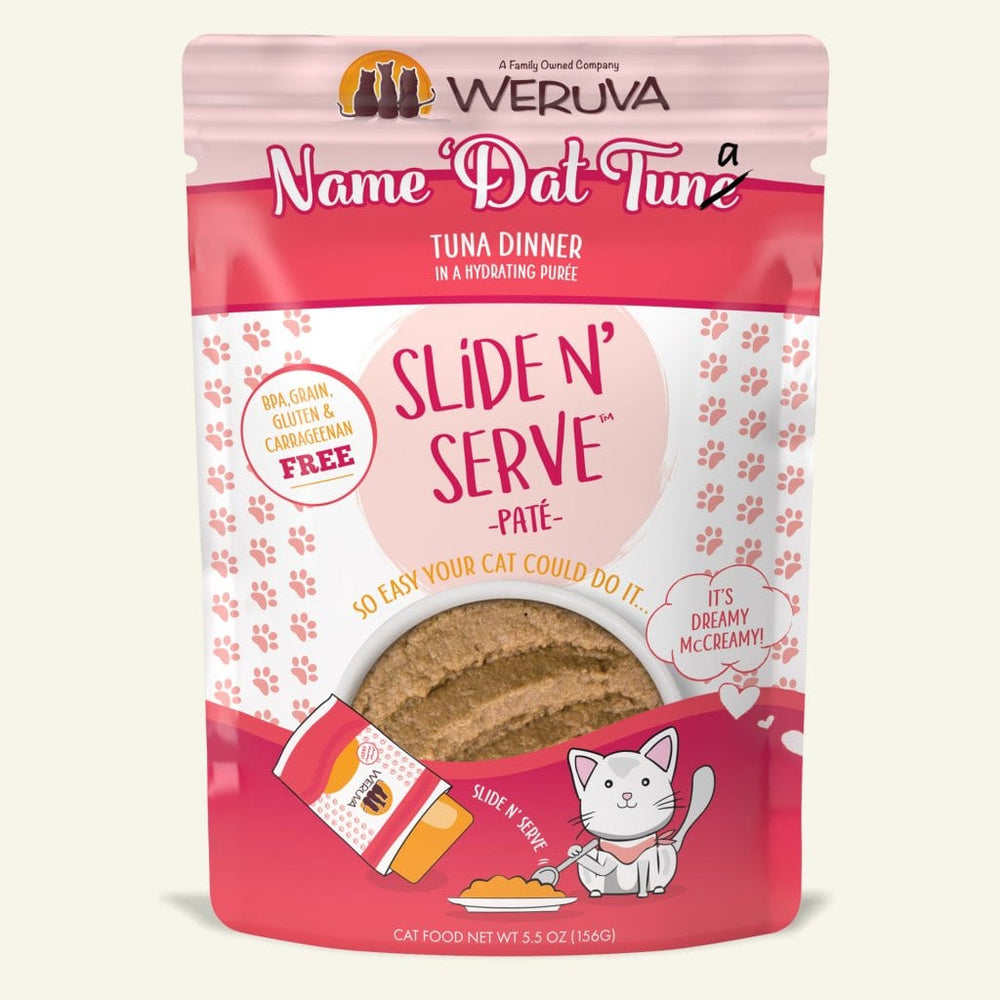 Weruva Slide N Serve Pate Grain Free Cat Wet Food Name Dat Tuna Tuna Dinner Pouch
