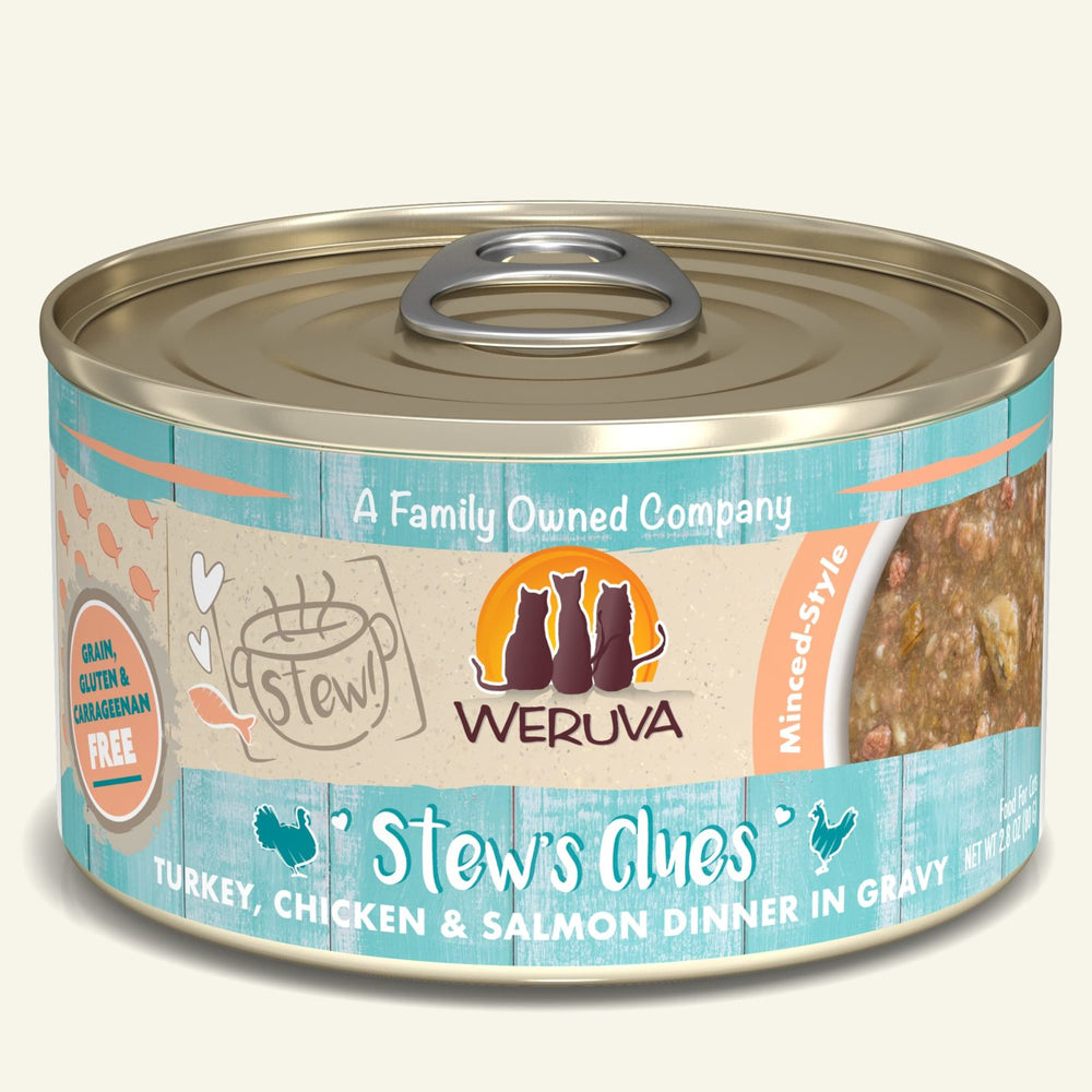 Weruva Stew Grain Free Cat Can Food Stews Clues Turkey, Chicken, & Salmon