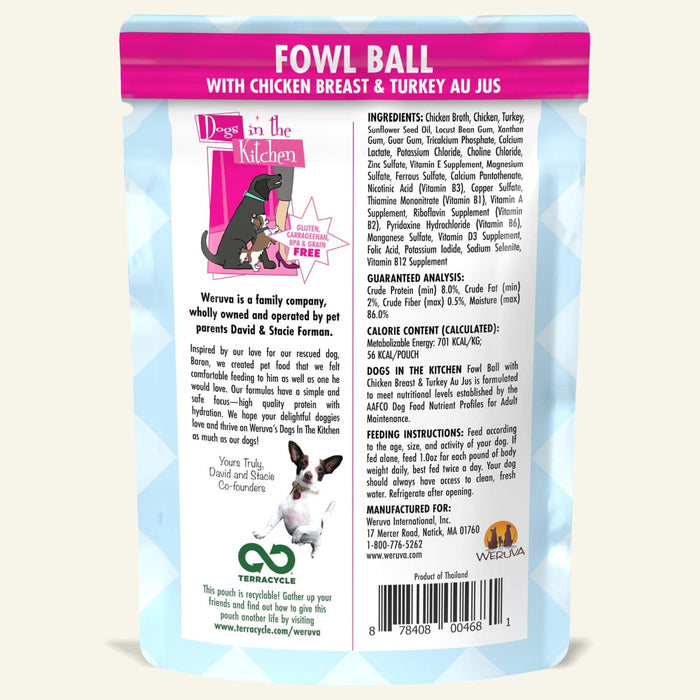 Weruva Dogs in the Kitchen Dog Grain Free Wet Food Fowl Ball