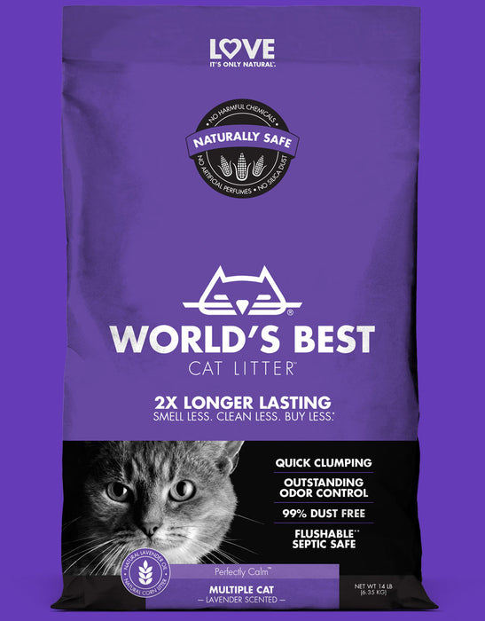 World's Best Cat Litter Multiple Cat Lavender Scented Clumping, 28lb