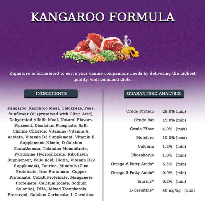 Zignature Grain Free Dog Dry Food Limited Ingredient Kangaroo